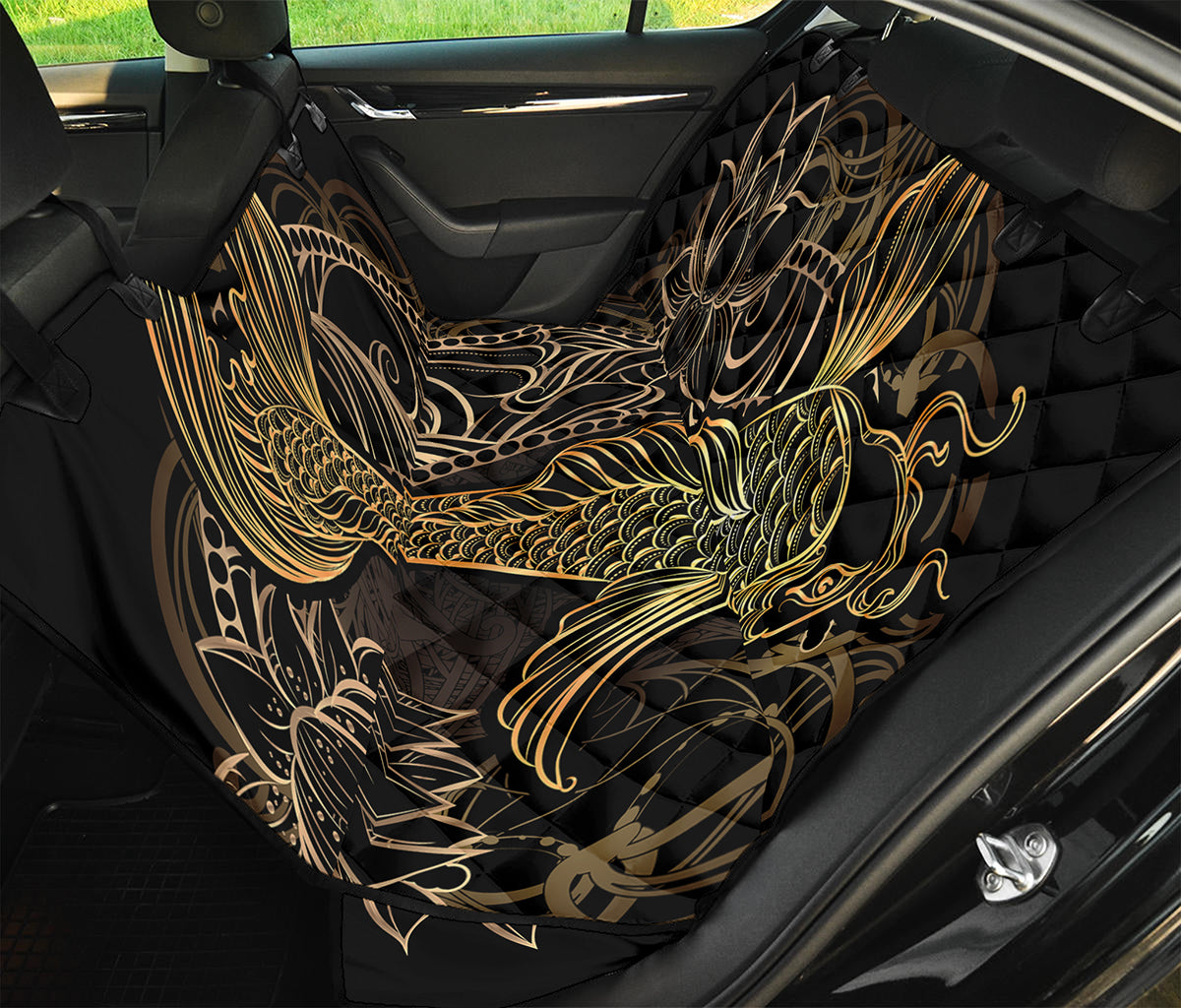 Gold Koi Carp Fish Print Pet Car Back Seat Cover