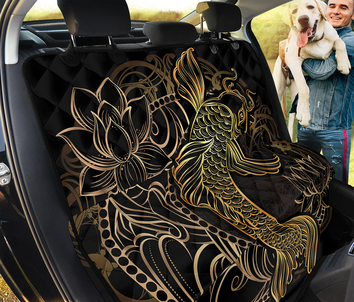 Gold Koi Carp Fish Print Pet Car Back Seat Cover