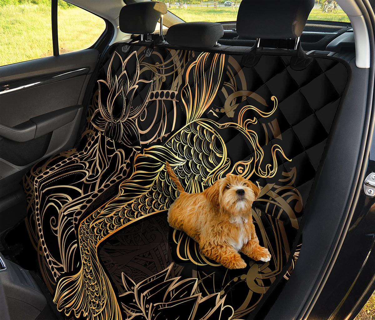 Gold Koi Carp Fish Print Pet Car Back Seat Cover