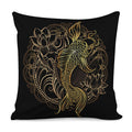 Gold Koi Carp Fish Print Pillow Cover