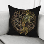 Gold Koi Carp Fish Print Pillow Cover