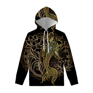 Gold Koi Carp Fish Print Pullover Hoodie