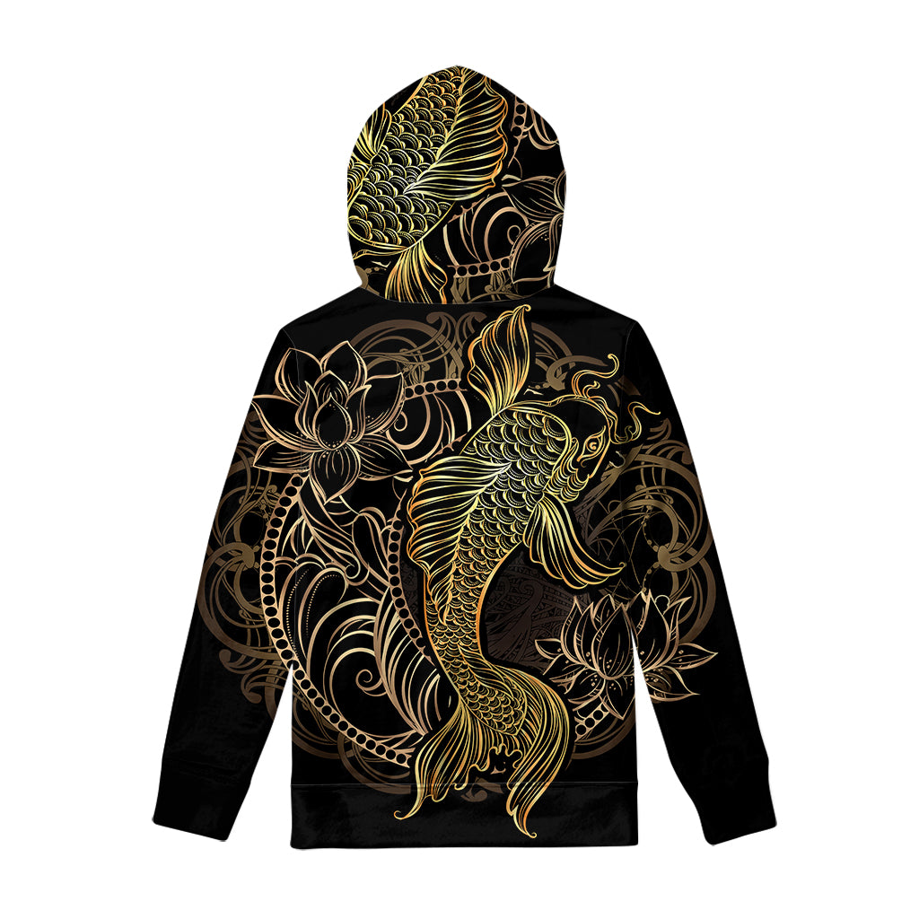 Gold Koi Carp Fish Print Pullover Hoodie