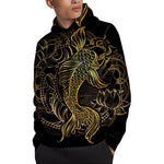 Gold Koi Carp Fish Print Pullover Hoodie