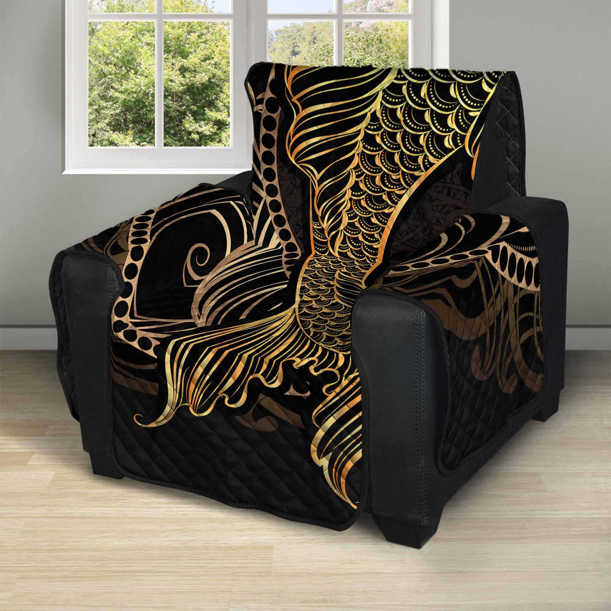 Gold Koi Carp Fish Print Recliner Protector