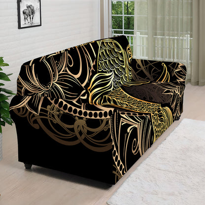 Gold Koi Carp Fish Print Sofa Cover