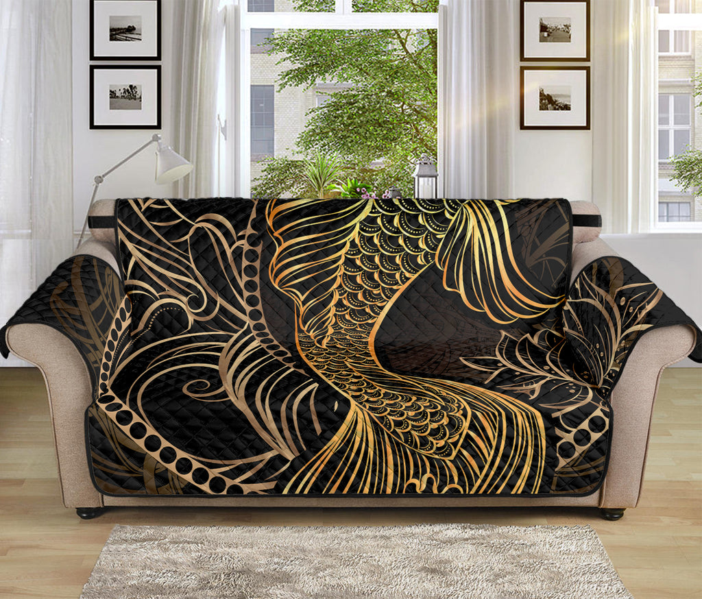 Gold Koi Carp Fish Print Sofa Protector