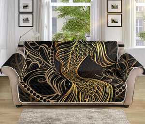 Gold Koi Carp Fish Print Sofa Protector