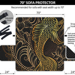 Gold Koi Carp Fish Print Sofa Protector