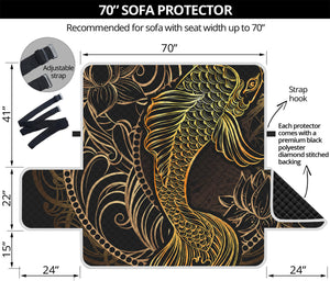 Gold Koi Carp Fish Print Sofa Protector