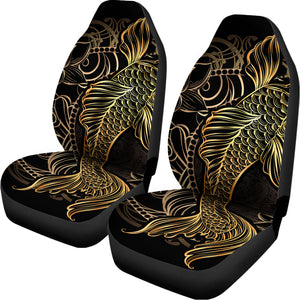 Gold Koi Carp Fish Print Universal Fit Car Seat Covers