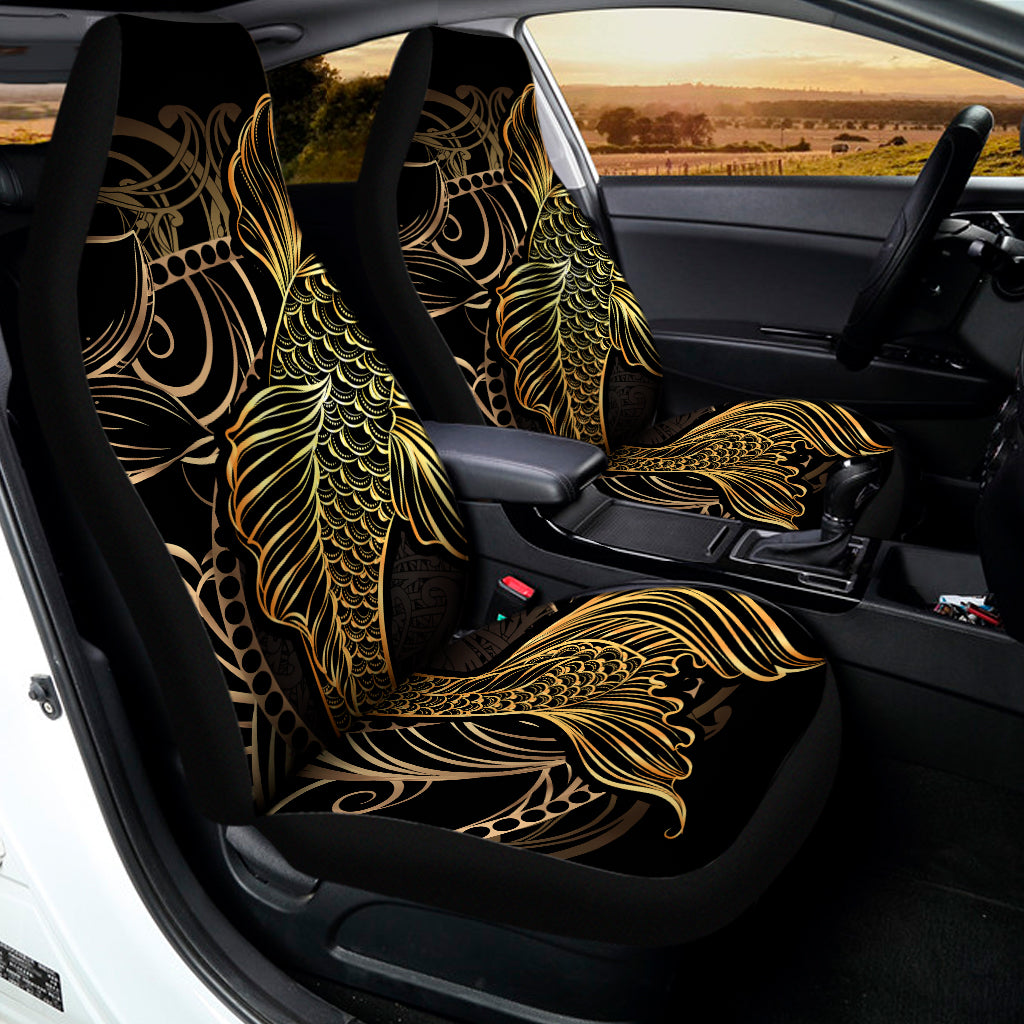 Gold Koi Carp Fish Print Universal Fit Car Seat Covers