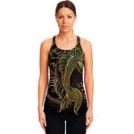 Gold Koi Carp Fish Print Women's Racerback Tank Top