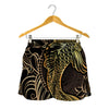 Gold Koi Carp Fish Print Women's Shorts