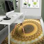 Gold Lights Kaleidoscope Print Area Rug