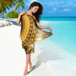 Gold Lights Kaleidoscope Print Beach Sarong Wrap