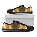 Gold Lights Kaleidoscope Print Black Low Top Sneakers