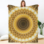 Gold Lights Kaleidoscope Print Blanket