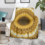 Gold Lights Kaleidoscope Print Blanket