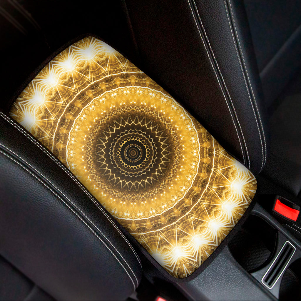 Gold Lights Kaleidoscope Print Car Center Console Cover