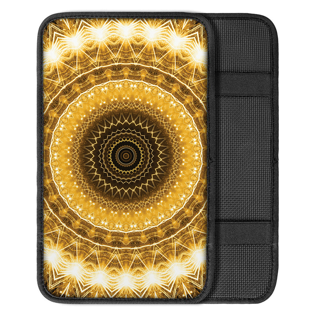 Gold Lights Kaleidoscope Print Car Center Console Cover