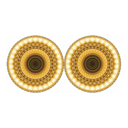 Gold Lights Kaleidoscope Print Car Coasters