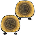Gold Lights Kaleidoscope Print Car Headrest Covers