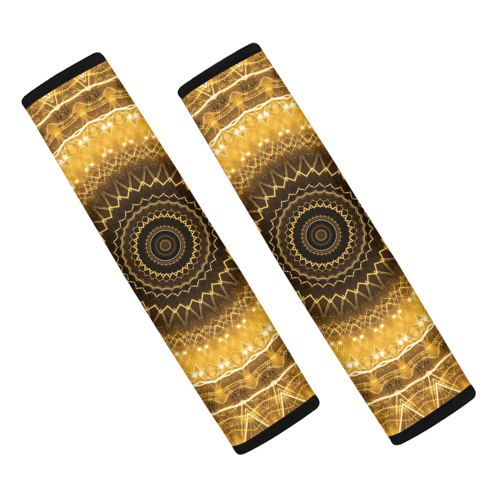 Gold Lights Kaleidoscope Print Car Seat Belt Covers