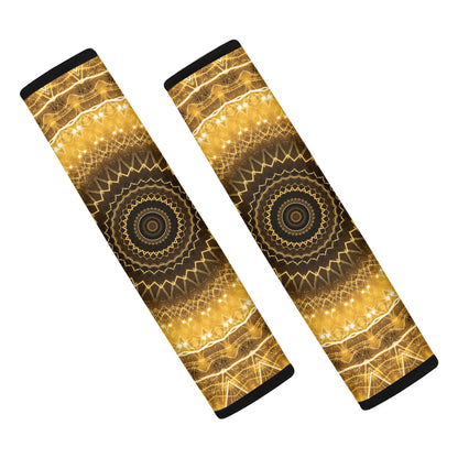 Gold Lights Kaleidoscope Print Car Seat Belt Covers