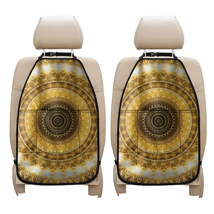 Gold Lights Kaleidoscope Print Car Seat Organizers