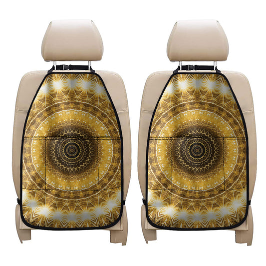 Gold Lights Kaleidoscope Print Car Seat Organizers