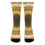 Gold Lights Kaleidoscope Print Crew Socks