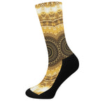 Gold Lights Kaleidoscope Print Crew Socks