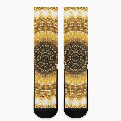 Gold Lights Kaleidoscope Print Crew Socks