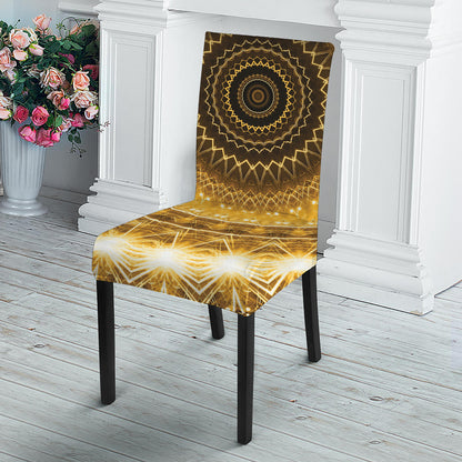 Gold Lights Kaleidoscope Print Dining Chair Slipcover
