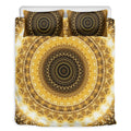Gold Lights Kaleidoscope Print Duvet Cover Bedding Set