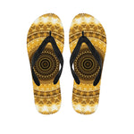 Gold Lights Kaleidoscope Print Flip Flops