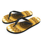 Gold Lights Kaleidoscope Print Flip Flops
