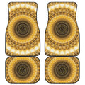 Gold Lights Kaleidoscope Print Front and Back Car Floor Mats