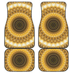 Gold Lights Kaleidoscope Print Front and Back Car Floor Mats