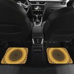 Gold Lights Kaleidoscope Print Front and Back Car Floor Mats