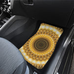 Gold Lights Kaleidoscope Print Front and Back Car Floor Mats