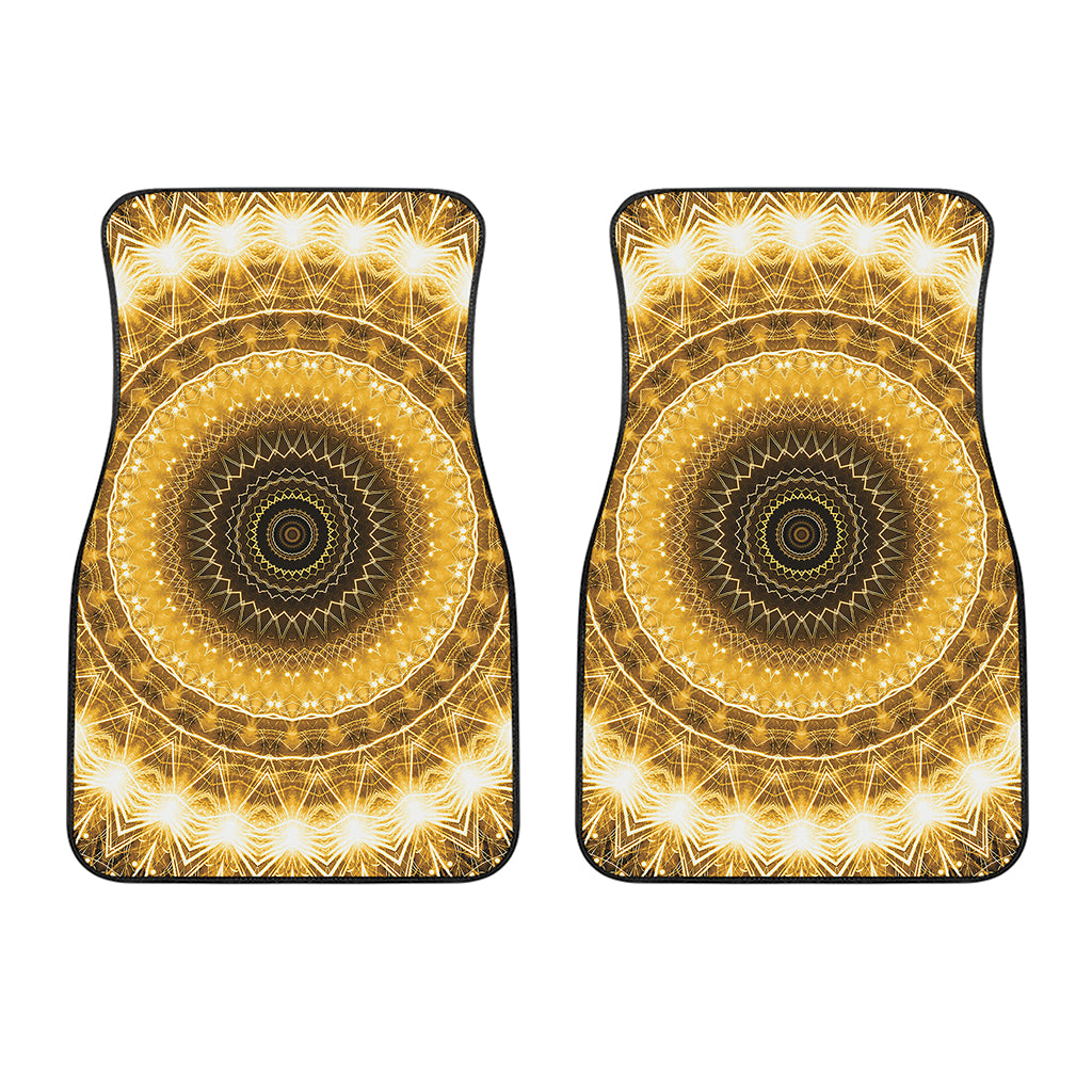 Gold Lights Kaleidoscope Print Front Car Floor Mats