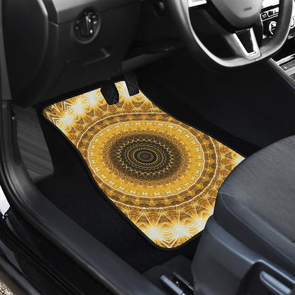 Gold Lights Kaleidoscope Print Front Car Floor Mats