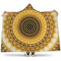 Gold Lights Kaleidoscope Print Hooded Blanket