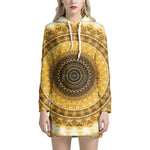 Gold Lights Kaleidoscope Print Hoodie Dress