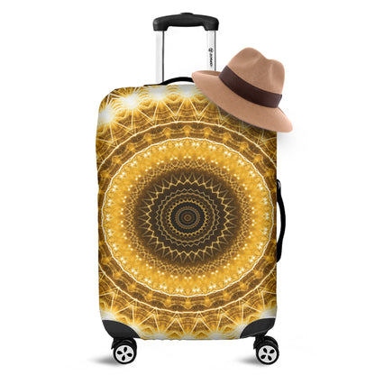 Gold Lights Kaleidoscope Print Luggage Cover