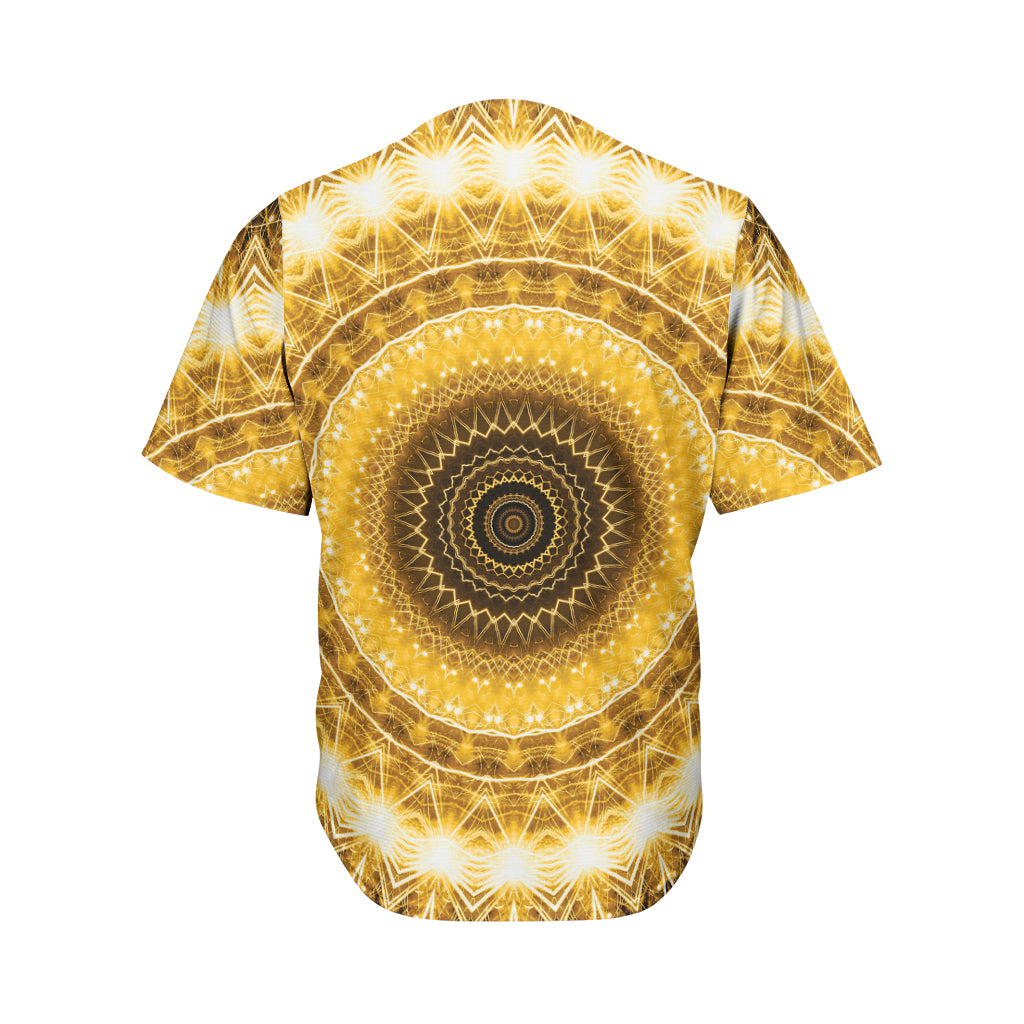 Gold Lights Kaleidoscope Print Men's Baseball Jersey