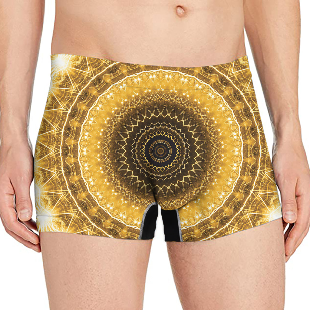 Gold Lights Kaleidoscope Print Men's Boxer Briefs