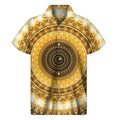 Gold Lights Kaleidoscope Print Men's Short Sleeve Shirt